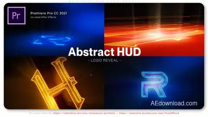Abstract HUD Logo Reveal Premiere Pro template preview