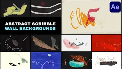 Abstract Scribble Wall Backgrounds | After Effects Elements template preview