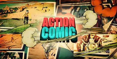 Action Comic Video Displays template preview