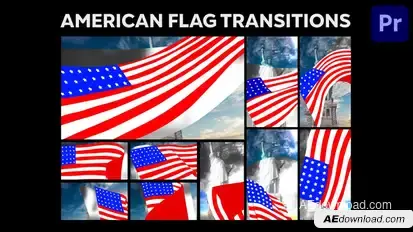 American Flag Transitions for Premiere Pro Premiere Pro template preview