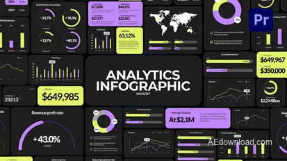Analytics Infographics for Premiere Pro | Business Graphics & Charts Premiere Pro template preview