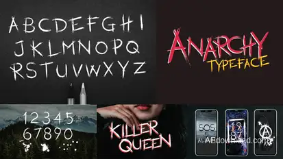 Anarchy Animated Typeface Video Displays template preview