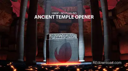 Ancient Fiery Temple Opener Video Displays template preview