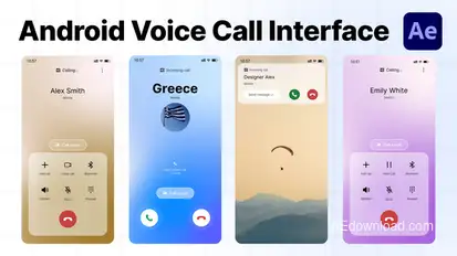 Android Phone Call Interface(Automated) Elements template preview
