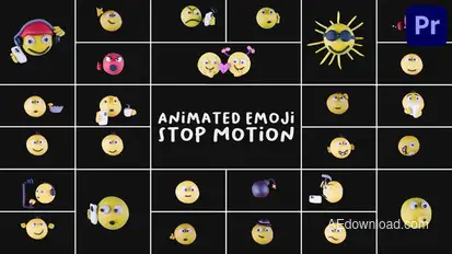 Animated Emoji Stop Motion | Premiere Pro MOGRT Premiere Pro template preview