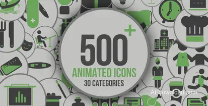 Animated Icons 500+ Video Displays template preview