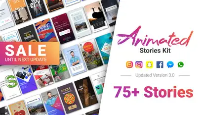 Animated Stories Kit // Instagram, Snapchat, Facebook Video Displays template preview