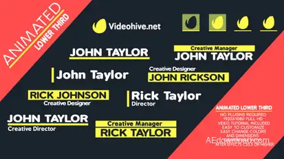 Animation Lower Third Video Displays template preview
