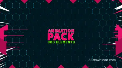 Animation Pack (300 elements) Video Displays template preview