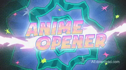 Anime Cartoon Intro Premiere Pro template preview