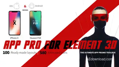 App Pro for Element 3D Video Displays template preview
