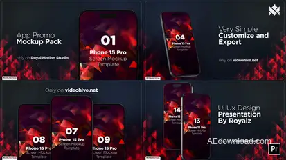 App Promo Phone Mockup Slideshow - Premiere Pro Premiere Pro template preview
