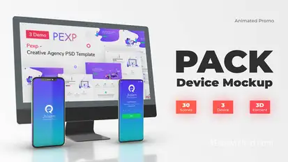 App Promo Web Mockup Devices Video Displays template preview