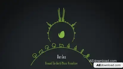 Around The World Music Visualizer Video Displays template preview