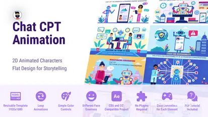 Artificial Intelligence ChatGPT AI Chatbot MOGRT Premiere Pro Premiere Pro template preview