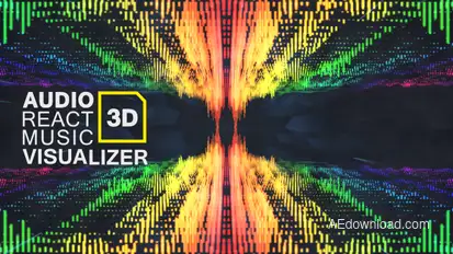 Audio React Music Visualizer 3D Video Displays template preview