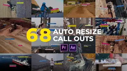 Auto Resizing Call-Outs l MOGRT for Premiere Pro Video Displays template preview
