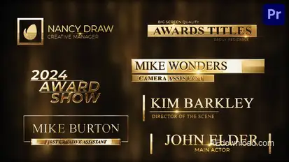 Awards Сeremony Gold Silver Lowerthirds Pack 2 Premiere Pro template preview