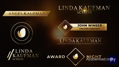 Awards Сeremony Gold Silver Lowerthirds Pack Premiere Pro template preview