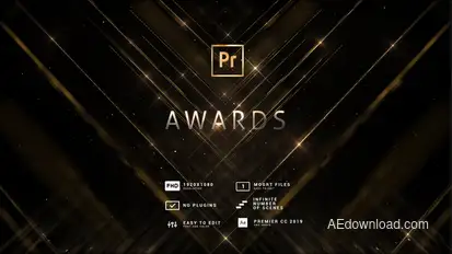 Awards Titles | Lines and Particles MOGRT Premiere Pro template preview
