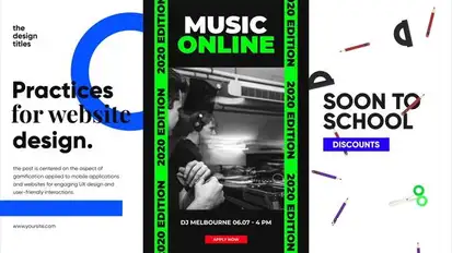 Büro Stories 02 Video Displays template preview