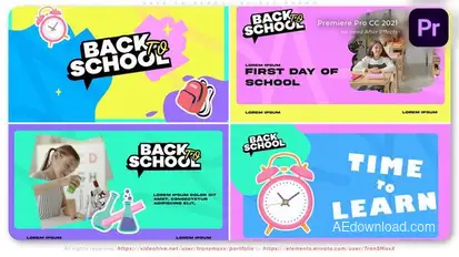 Back to School Bright Promo Premiere Pro template preview
