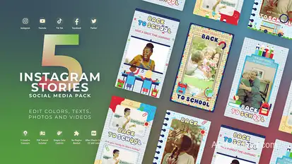 Back To School Education Instagram Vertical Stories MOGRT Premiere Pro Premiere Pro template preview