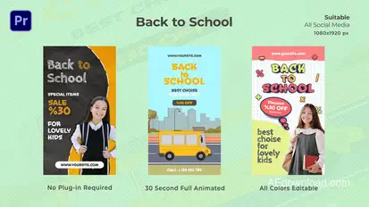 Back to School Premiere Pro template preview