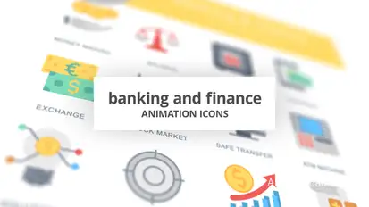 Banking and Finance - Animation Icons Video Displays template preview