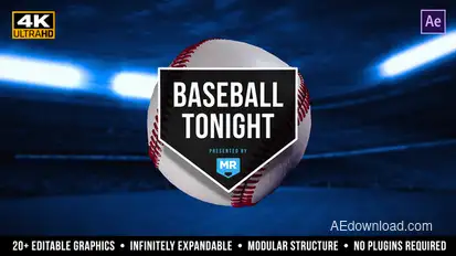 Baseball Tonight Graphics Package Video Displays template preview