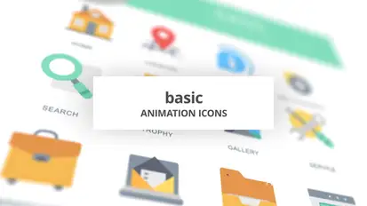 Basic - Animation Icons Video Displays template preview