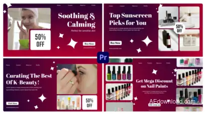 Beauty Products Promo Premiere Pro template preview