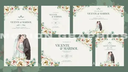 Bells Wedding Invitation | Mogrt Premiere Pro template preview