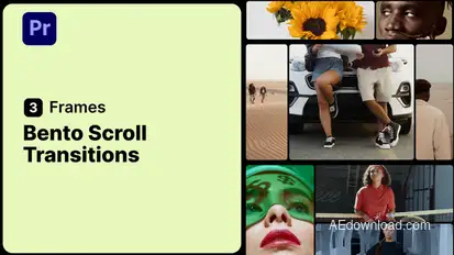 Bento Scroll Transitions - 3 Frames for Premiere Pro Premiere Pro template preview
