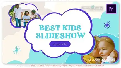 Best Kids Slideshow Premiere Pro template preview