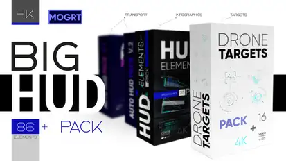 BIG HUD Elements Pack 4K Premiere Pro template preview
