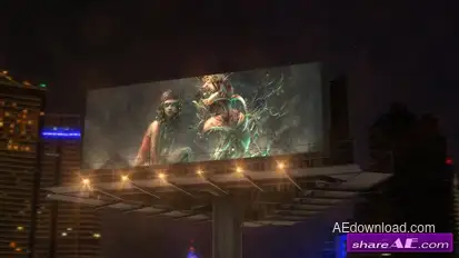 Billboard In Night City – Videohive Video Displays template preview
