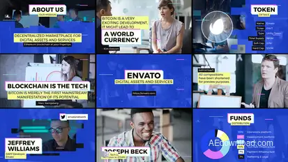 Blockchain Startup Overview Video Displays template preview