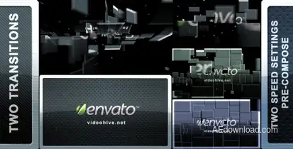 Blocks Transition (2 in 1) Video Displays template preview