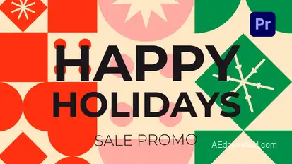 Bold Bauhaus Xmas Premiere Pro template preview