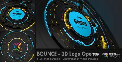 BOUNCE  - 3D Logo Opener Video Displays template preview