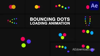 Bouncing Dots Loading Animation for After Effects Elements template preview