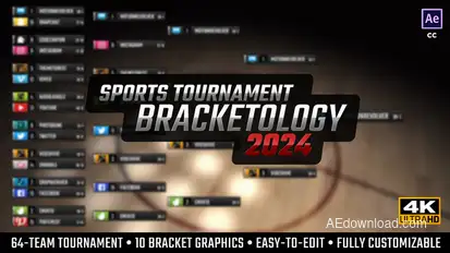 Bracketology - Sports Tournament Bracket Video Displays template preview