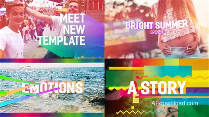 Bright Summer Opener Video Displays template preview