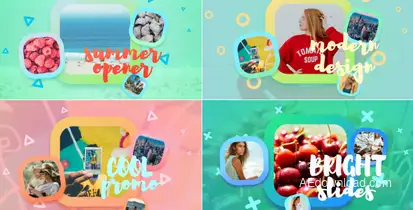 Bright Summer Slideshow Video Displays template preview