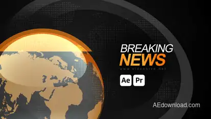 Broadcast Breaking News Premiere Pro template preview