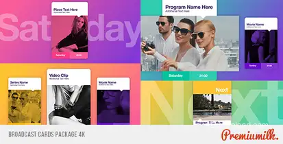 Broadcast Cards Package Video Displays template preview