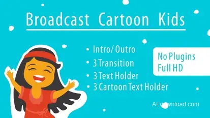 Broadcast Cartoon Kids Video Displays template preview