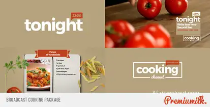 Broadcast Cooking Package Video Displays template preview