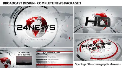Broadcast Design - Complete News Package 2 Video Displays template preview